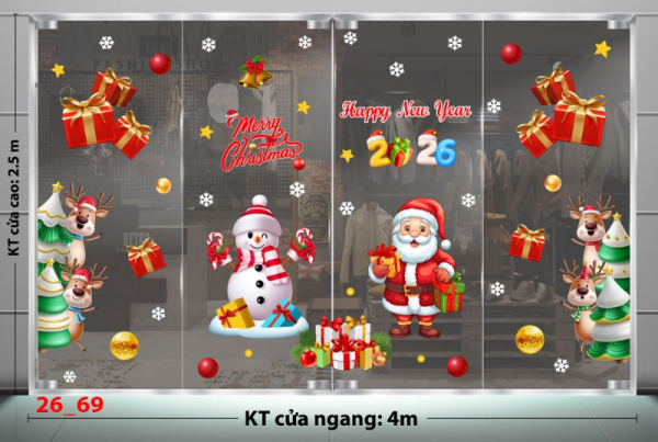 Decal dán tường Decal dán kính Noel Combo số 69