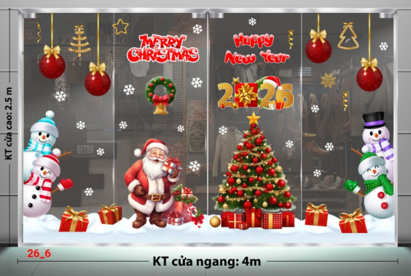 Decal dán tường Decal dán kính Noel combo số 7 Decal dán tường Decal dán kính Noel combo số 7