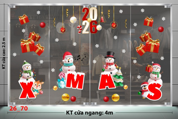 Decal dán tường Decal dán kính Noel Combo số 70