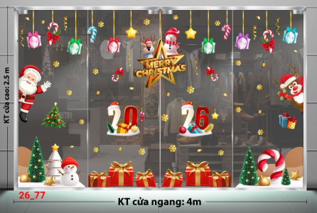 Decal dán tường Decal dán kính Noel Combo số 77