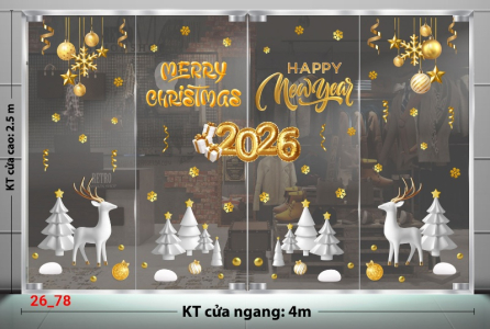 Decal dán tường Decal dán kính Noel Combo số 78
