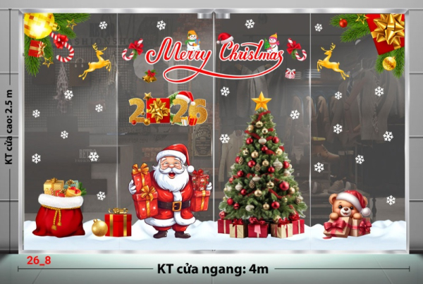 Decal dán tường Decal dán kính Noel combo số 8 Decal dán tường Decal dán kính Noel combo số 8