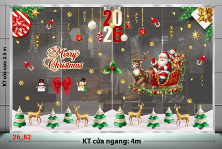 Decal dán tường Decal dán kính Noel Combo số 82