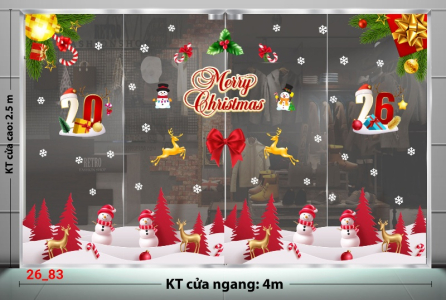 Decal dán tường Decal dán kính Noel Combo số 83