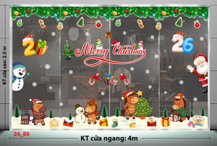 Decal dán tường Decal dán kính Noel Combo số 86