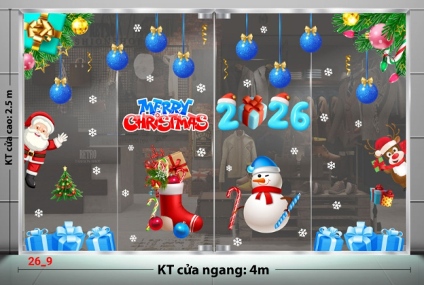 Decal dán tường Decal dán kính Noel combo số 9 Decal dán tường Decal dán kính Noel combo số 9