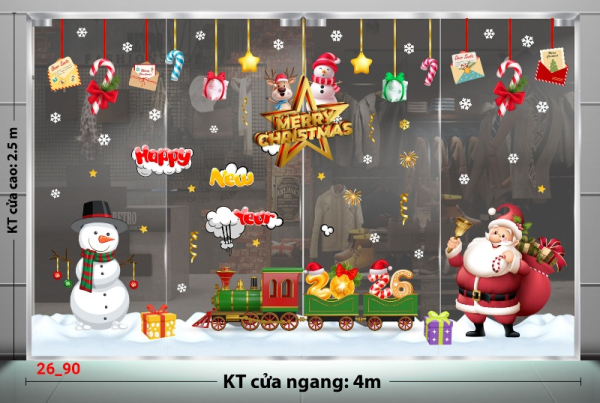 Decal dán tường Decal dán kính Noel Combo số 90