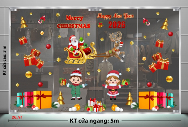 Decal dán tường Decal dán kính Noel Combo số 91