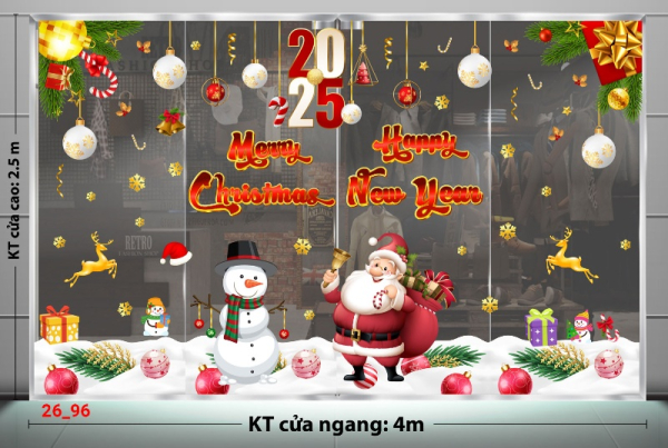 Decal dán tường Decal dán kính Noel Combo số 96