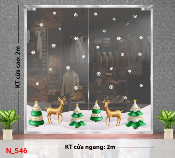 Decal dán tường Decal dán Noel 546A Decal dán tường Decal dán Noel 546A