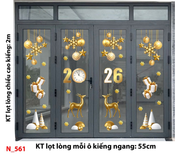 Decal dán tường Decal dán Noel 561 cửa 4 cánh