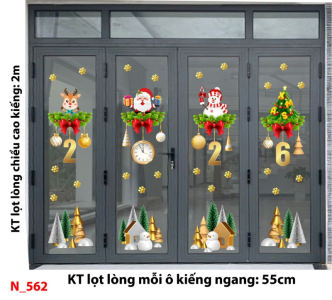 Decal dán tường Decal dán Noel 562 cửa 4 cánh