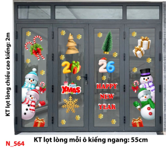 Decal dán tường Decal dán Noel 564 cửa 4 cánh