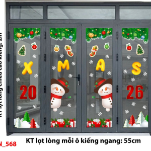Decal dán tường Decal dán Noel 568 cửa 4 cánh