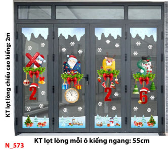 Decal dán tường Decal dán Noel 573 cửa 4 cánh Decal dán tường Decal dán Noel 573 cửa 4 cánh