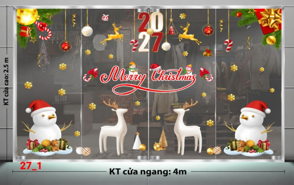 Decal dán tường Decal dán Noel combo số 1