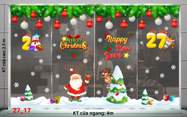 Decal dán tường Decal dán Noel combo số 17