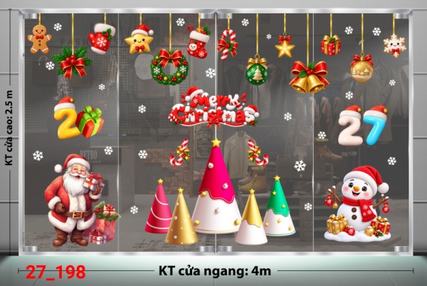 Decal dán tường Decal dán Noel combo số  198