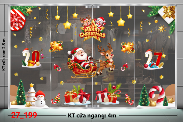 Decal dán tường Decal dán Noel combo  số  199