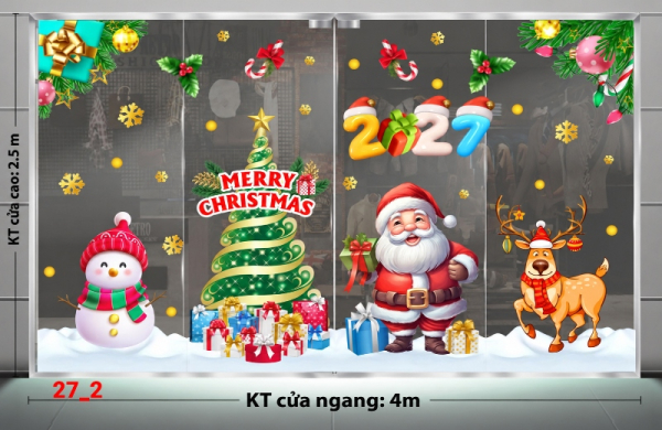 Decal dán tường Decal dán Noel combo số 2