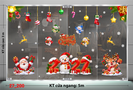 Decal dán tường Decal dán Noel combo số 200