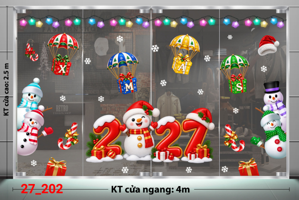 Decal dán tường Decal dán Noel combo số 202
