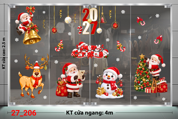 Decal dán tường Decal dán Noel combo số 206