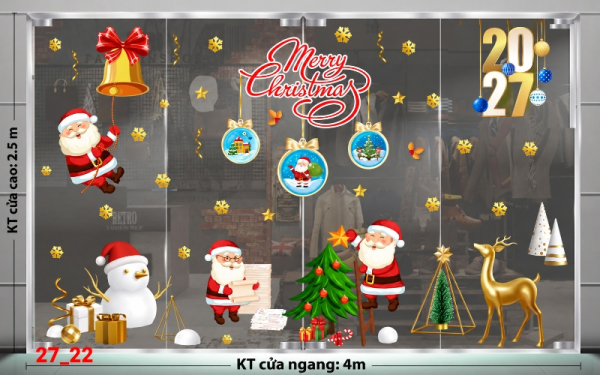 Decal dán tường Decal dán Noel combo số 22