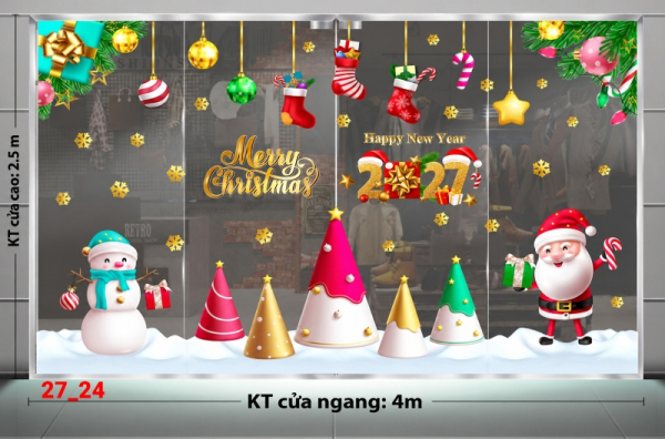 Decal dán tường Decal dán Noel combo số 24
