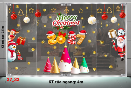 Decal dán tường Decal dán Noel combo số 32