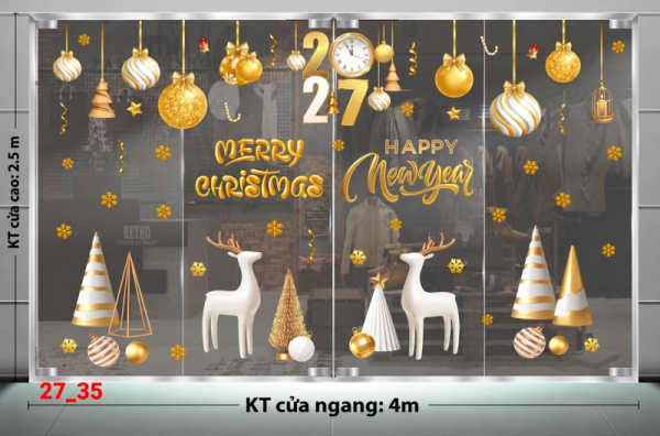 Decal dán tường Decal dán Noel combo số 35