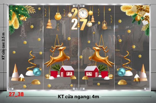 Decal dán tường Decal dán Noel combo số 38