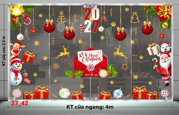 Decal dán tường Decal dán Noel combo số 42