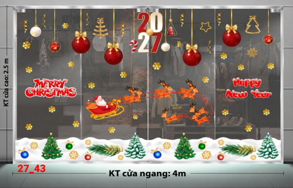 Decal dán tường Decal dán Noel combo số  43