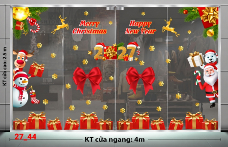 Decal dán tường Decal dán Noel combo số 44
