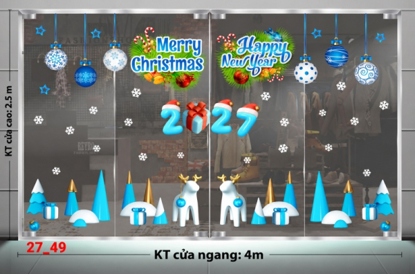 Decal dán tường Decal dán Noel combo số 49