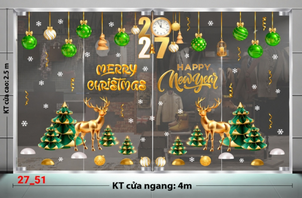 Decal dán tường Decal dán Noel combo  số 51