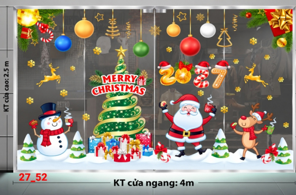 Decal dán tường Decal dán Noel combo số 52
