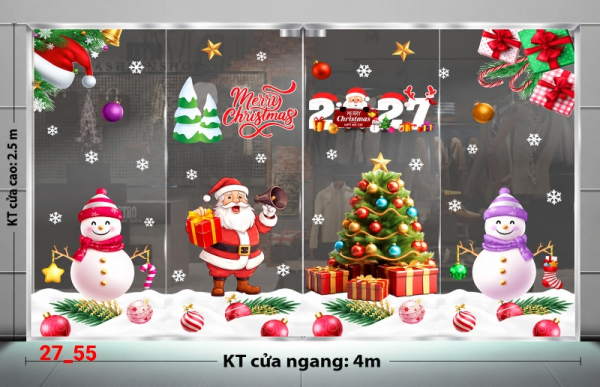Decal dán tường Decal dán Noel combo số 55