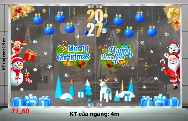 Decal dán tường Decal dán Noel combo số  60