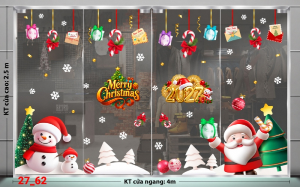 Decal dán tường Decal dán Noel combo số 62