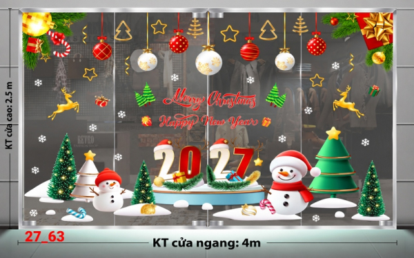 Decal dán tường Decal dán Noel combo số 63