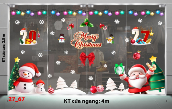 Decal dán tường Decal dán Noel combo số 67