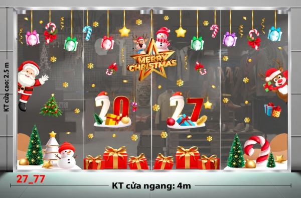 Decal dán tường Decal dán Noel combo số 77