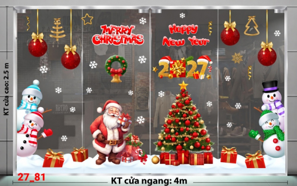 Decal dán tường Decal dán Noel combo số 81