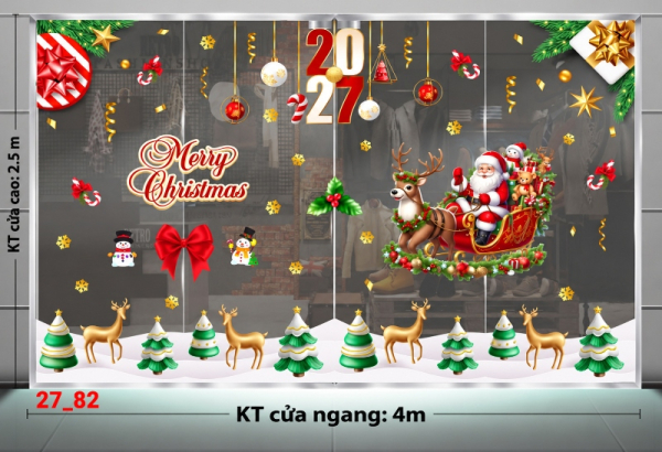 Decal dán tường Decal dán Noel combo số 82