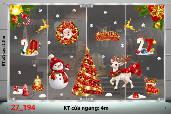 Decal dán tường Decal dán Noel combo số194