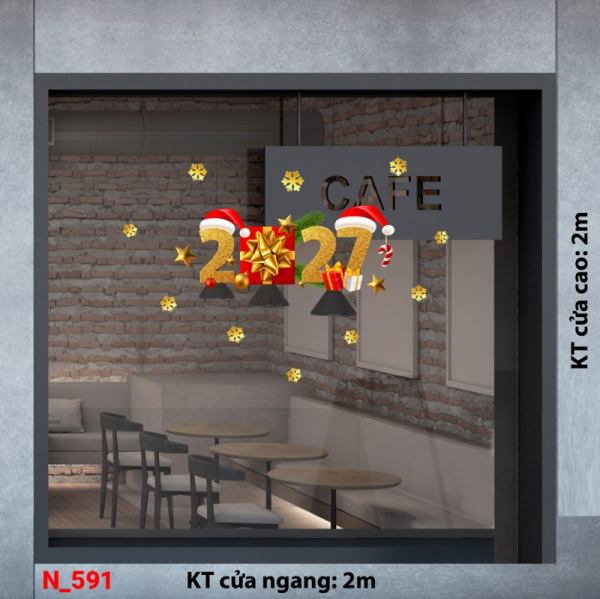 Decal dán tường Decal dán Noel số 591
