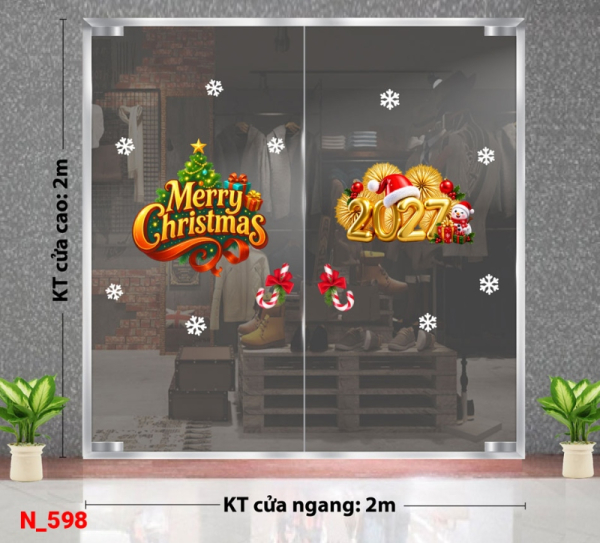 Decal dán tường Decal dán Noel số 598