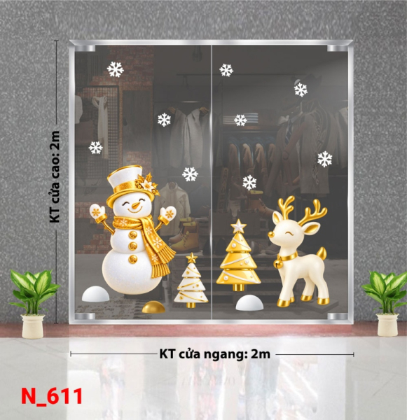 Decal dán tường Decal dán Noel số 611